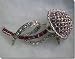 Purple Crystals Flower Pin B1T53
