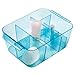 InterDesign Cosmetic Organizer Tote for Vanity Cabinet to Hold Makeup, Beauty Products - Aqua Blue