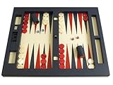 IMAGE OF Leather Table Top Backgammon Set - (26