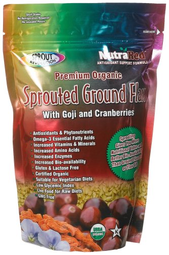 Sprout Revolution Nutrared Sprouted Flax Seed Powder With Goji And Cranberries, 16-Ounce Pouch (Pack of 2)