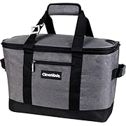 CleverMade SnapBasket 50 Can, Soft-Sided Collapsible Cooler: 30 Liter Insulated Tote Bag, Heathered Charcoal/Black