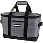 CleverMade SnapBasket 50 Can, Soft-Sided Collapsible Cooler: 30 Liter Insulated Tote Bag, Heathered Charcoal/Black