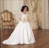 Clarissa Long Flower Girl Dress with Schiffli Lace