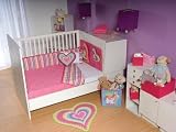 Baby Pink Hearts Stripes Crib Bedding Nursery Set 6 Pcs