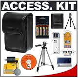 Deluxe Accessory Kit with Soft Leather Case + Charger with 4 AA Rechargeable Batteries + Tripod + Cameta Bonus Kit for Panasonic Lumix DMC-LZ3, LZ5, LZ6, LZ7, LZ8, LZ10, LS70, LS75, LS80 Digital Cameras