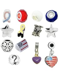 Art and Craft Supply: Timeline Treasures European Style Charm Bracelet Beads Fits Pandora Independence Day USA - The Knights Treasure