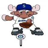 Pack of 6 MLB Seattle Mariners Hand Painted Baseball Mascot Wall Hooks 7"