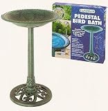 ATTRACTIVE VERDIGRIS EFFECT PEDESTAL BIRD BATH