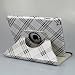 Ctech 360 Degrees Rotating Stand Stylish silver/gray grid PU Leather Case for Apple iPad 2 2nd Generation iPad 2 ONLY (for iPad 3rd gen case, please search for B007UTO3O8)