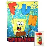 Spongebob Squarepants FUN Super Soft Fleece Blanket (Measures Approx. 50 x 60)