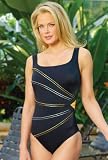 Longitude® Gold Peppermint Twist Fan Tank - Plus Size Swimwear Plus Size Swimsuits