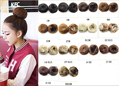 Songhui 30g Chignon Bun Straight Color scrunchee hair tie Chignon!#M4/30- brown medium auburn