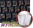 ALBANIAN KEYBOARD STICKERS WITH ORANGE LETTERING ON TRANSPARENT BACKGROUND