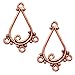 Bali Real Copper Long Teardrop Chandelier Earrings title=