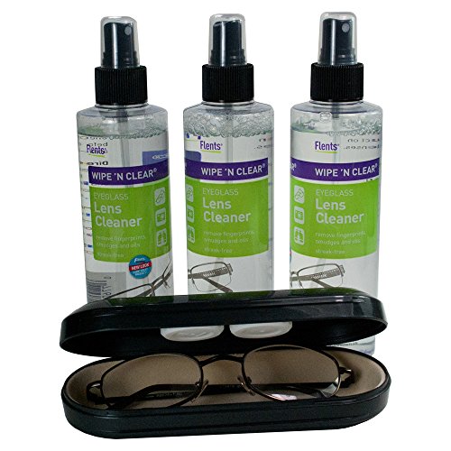 3-Flents-Wipe-N-Clear-Eyeglass-Lens-Cleaner-8-Fl-Oz-232-Ml-with-Flents-Dual-Case--Eyeglass-and-Contact-Lens-Ca