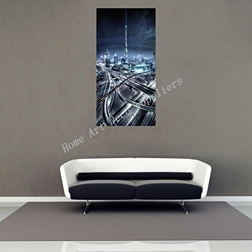 Au reVoir City View Burj Dubai's Iconic Home Decoration Landscape Architecture Landscape Posters 12x20inch Canvas Painting WFJ311