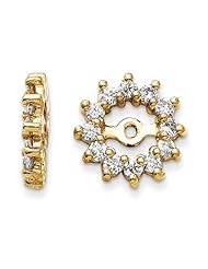 14k Yellow Gold G-H SI2 Quality Diamond Earrings jacket. Carat Wt- 0.6ct