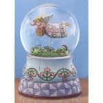 Jim Shore / Heartwood Creek Angel with Flower Musical Snow Globe