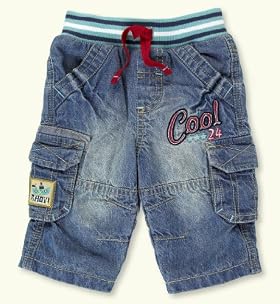 Pure Cotton Contrast Ribbed Drawstring Waist Jeans
