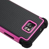 CellJoy Triple Defender Layered Back Cover Case for Samsung Galaxy S II S2 (SGH-i777, GT-i9100) (At&t / Unlocked) Samsung Galaxy S II - Hot Pink and Black [CellJoy Retail Packaging]