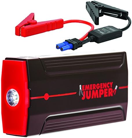 Emergency Jump® Portable Jump Starter for Auto Boat Motorcycle and TruckS  Peak 400 Amps Battery Includes Cables to Charge Cell Phones Mobile Devices