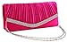 Chicastic Pleated Satin Wedding Evening Bridal Clutch Purse With Rhinestones