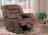 Recliner Rocker Chair in Brown Microfiber
