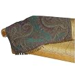 Throw Blanket Pure Wool Asian Jacquard Pattern India 82 inches x 60 inches