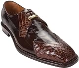 Belvedere Prato Mens 1433 Brown Genuine Crocodile / Eel Oxford Shoes