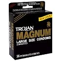 Trojan Magnum Condoms, Lubricated, 36 Condoms (Pack of 2)