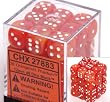 Chessex Phantom 12mm d6 Orange w/White Dice Block (36 dice)