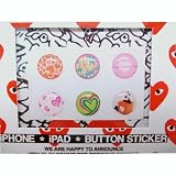 【iPhone4S/3GS・iPod touchなどに】<strong>COMME</strong> des GARCONS(コムデギャルソン)ボタンステッカー02 ドックカバー&イヤホンジャックキャップ付き