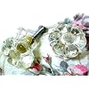 Vintage Glass Knobs ~ Shabby Chic Cabinet or Drawer Crystal Clear Glass Pulls ~ Set of 4 ~ Flower