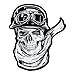 Reflective Rider Skull With Scarf, Helmet & Goggles Patch, Large Size
