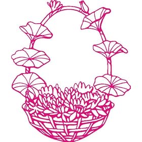 stickers muraux autocollants d86 Fleur sur libellule perch� de lotus Paniers 120x101 cm - rose