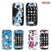 Samsung Impression A877 Combo Touch Red Flower on White Cover Protective Case Faceplate Cover + Touch Red Flower on Blue Cover Protective Case Faceplate Cover + Touch Blue Flower Cover Protective Case Faceplate Cover for Samsung Impression A877 + Free LiveMyLife Wristband