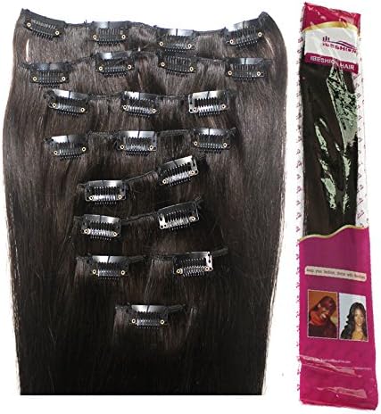 Ibeshion Full Head 9 pcs 21 Clips 20 Inch 145 grams 100 Remy Human Hair Clip In Hair Extensions #2 Dark Brown Straight Hair