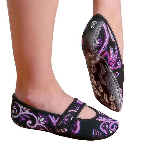 Nufoot Betsy Lou Indoor Womens Shoes Slipper, Paisley, Large 2 Count
