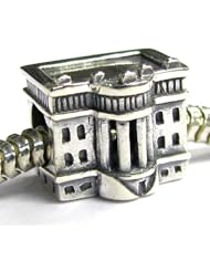 Sterling Silver America Usa White House Bead for Pandora Troll European Charm Bracelets