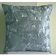 Silver Mist - Decorative Pillow Covers - Silk Pillow Cover Embroidered with Satin Ribbons