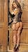 Exotic Erotic Strappy fence net Bustier, Stockings and g string lingerie set