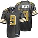 Men's Drew Brees #9 New Orleans Saints Alternate NFL Premier Football Jersey by Reebok (Black-Gold)(Size=XXX-LARGE)