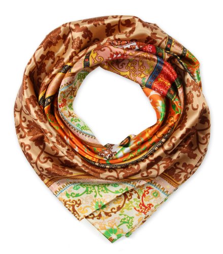 corciova® Women's Silk Like Square Ethnic Patterns Hair Scarf 35 x 35