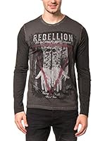 AMERICAN PEOPLE Camiseta Manga Larga Tribal (Carbón)