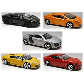 Bburago Street Fire & Tuners Pack of 5 1:43 Diecast Sports Cars Assorted