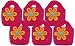 Set of 6 Felt Party Gift Bags - Flowery Fuschia