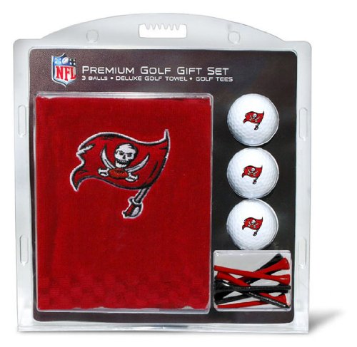 NFL Tampa Bay Buccaneers Embroidered Golf Towel (3 Golf Balls/12 Tee Gift Set)