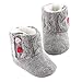 LiveBox Baby Cotton Knit Premium Soft Sole Anti-Slip Mid Calf Warm Winter Infant Prewalker Toddler Boots (M: 6~12 months)