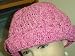 Ht55, Hand Crocheted Raspberry Color Polyester Cotton Gimp Floppy Hat for Children Women and Teens