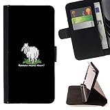 KingStore / Flip Wallet PU Leather Case Cover / Sony Xperia Z2 D6502 / Funny Sheep - Baaa